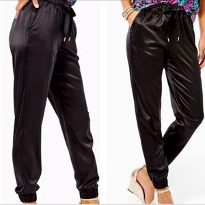 NWT Lilly Pulitzer Julissa Stretch Jogger Pants Onyx Black